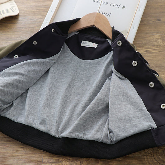 Chaqueta Deportiva de Cuello Mao para Niños - Estilo Béisbol Clásico - Image 9