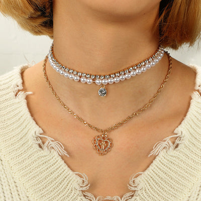 Collar Novia Perlas con Strass Multicapas para Clavícula - Image 8