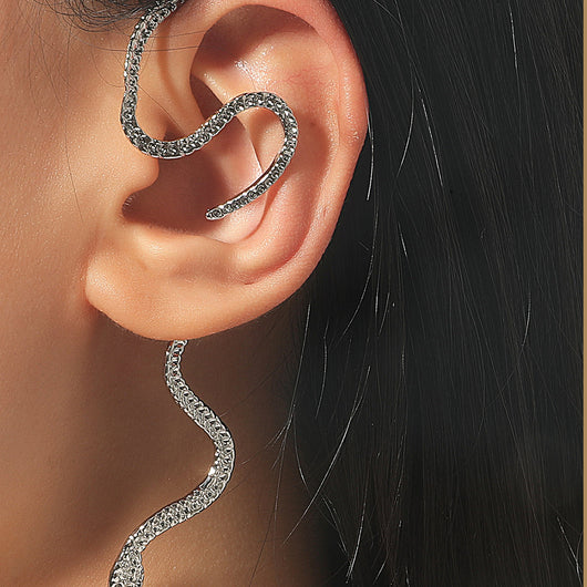 Arete Ear Cuff de Serpiente Vintage con Zirconia - Sin Perforación - Image 8