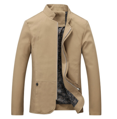 Chaqueta de Algodón Lavado con Cuello Mao para Hombre