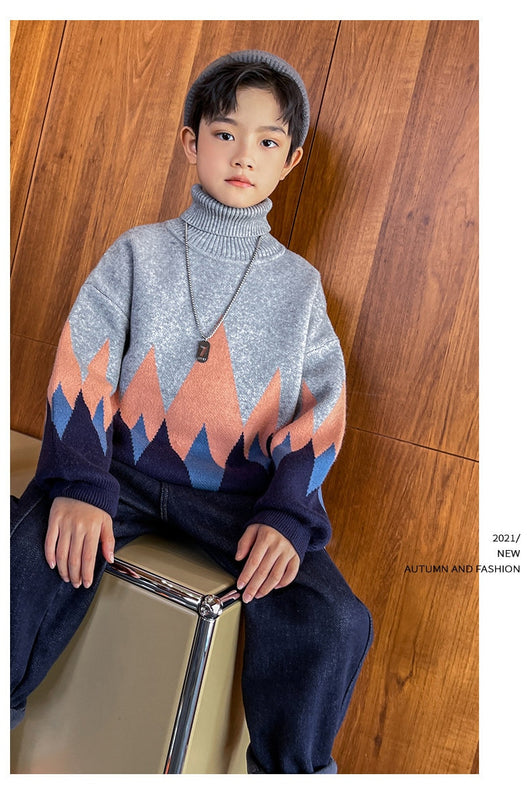 Suéter de Cuello Alto Invierno para Niños - Estilo Moderno - Image 6