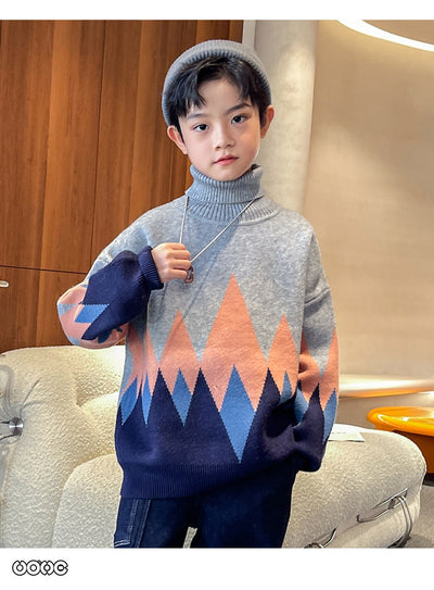 Suéter de Cuello Alto Invierno para Niños - Estilo Moderno - Image 7