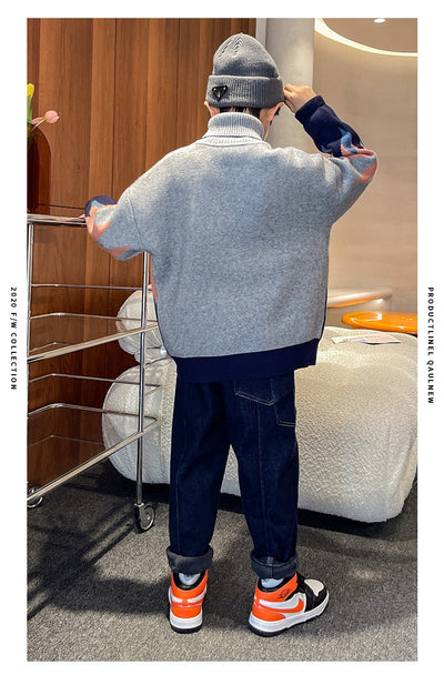 Suéter de Cuello Alto Invierno para Niños - Estilo Moderno - Image 8