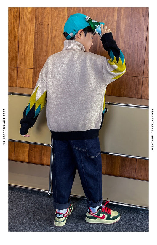 Suéter de Cuello Alto Invierno para Niños - Estilo Moderno - Image 12