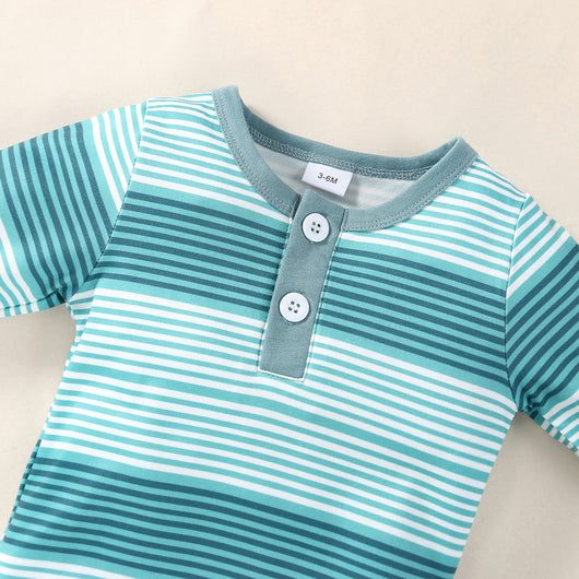 Conjunto Infantil de Dos Piezas con Romper a Rayas de Manga Larga - Image 11