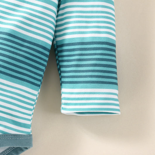 Conjunto Infantil de Dos Piezas con Romper a Rayas de Manga Larga - Image 12