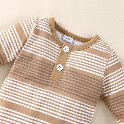 Conjunto Infantil de Dos Piezas con Romper a Rayas de Manga Larga - Image 15