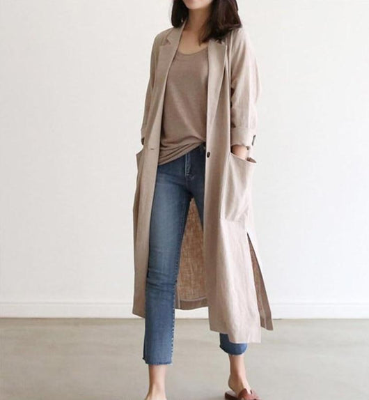 Traje Largo de Algodón y Lino para Mujer - Image 8