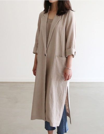 Traje Largo de Algodón y Lino para Mujer - Image 10