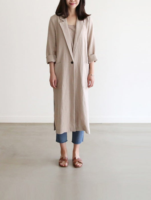 Traje Largo de Algodón y Lino para Mujer - Image 11