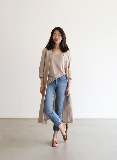 Traje Largo de Algodón y Lino para Mujer - Image 12