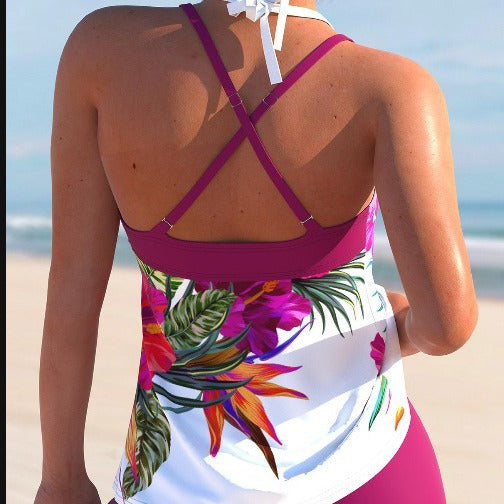 Traje de Baño Mujer Talla Grande con Flores y Abertura Lateral - Image 11