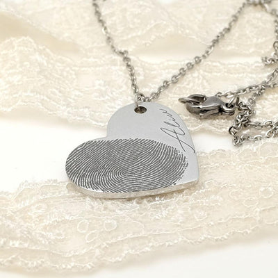 Collar Personalizado con Huella Dactilar y Nombre en Corazón - Image 5