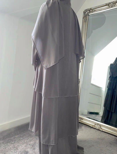Bata Larga de Gasa Perla en Tres Capas - Vestido Fluido y Elegante - Image 25