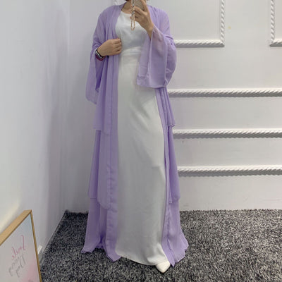 Bata Larga de Gasa Perla en Tres Capas - Vestido Fluido y Elegante - Image 28