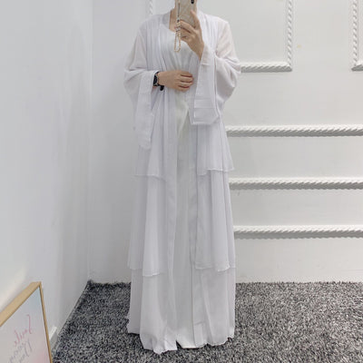 Bata Larga de Gasa Perla en Tres Capas - Vestido Fluido y Elegante - Image 37