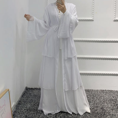Bata Larga de Gasa Perla en Tres Capas - Vestido Fluido y Elegante - Image 38