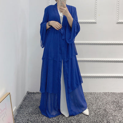 Bata Larga de Gasa Perla en Tres Capas - Vestido Fluido y Elegante - Image 40