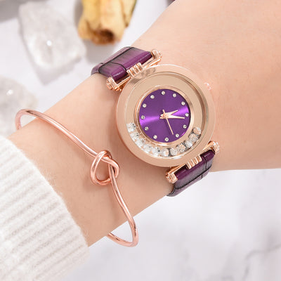 Reloj de Moda con Cristales Brillantes y Correa de Cuero Serpentina - Image 20