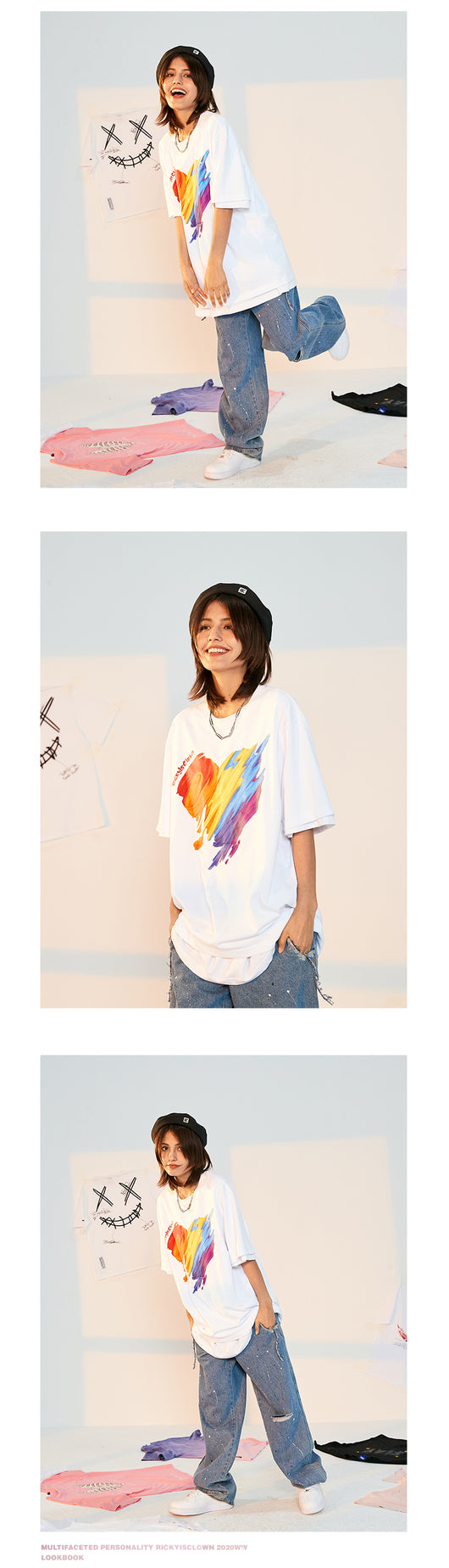 Camiseta Manga Corta Arcoíris Amor - Diseño Payaso Graffiti - Image 17