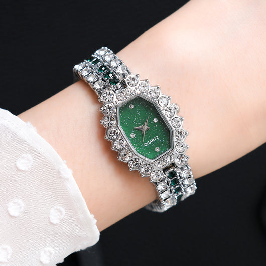 Reloj de Dama Diamantes Esmeralda Diseño Estelar - Image 15