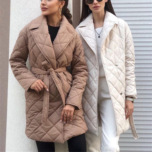 Abrigo de Algodón Tipo Solapa Midi para Mujer - Colección Otoño Invierno - Image 7