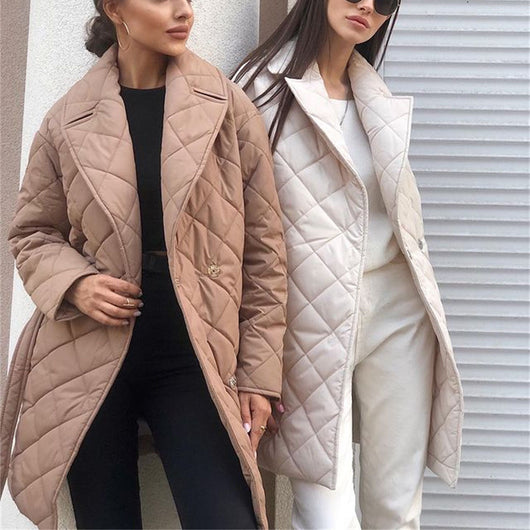Abrigo de Algodón Tipo Solapa Midi para Mujer - Colección Otoño Invierno - Image 8