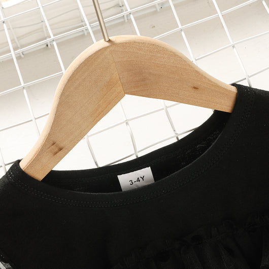 Vestido Infantil Otoñal con Lunares y Encaje de Manga Larga - Image 9