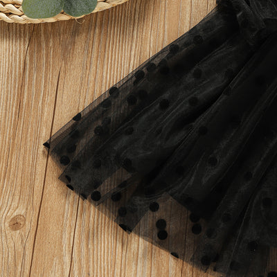 Vestido Infantil Otoñal con Lunares y Encaje de Manga Larga - Image 11