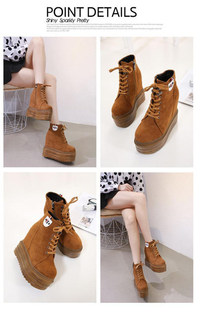 Botas Martin Estilo Salvaje con Aumento Interno 14CM para Mujer - Image 17