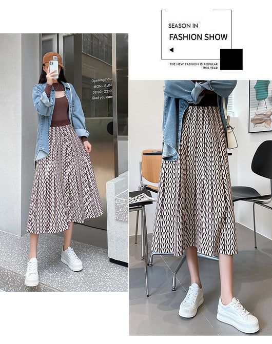 Falda Paraguas Estampada Cintura Alta con Hilo Core-spun - Image 18