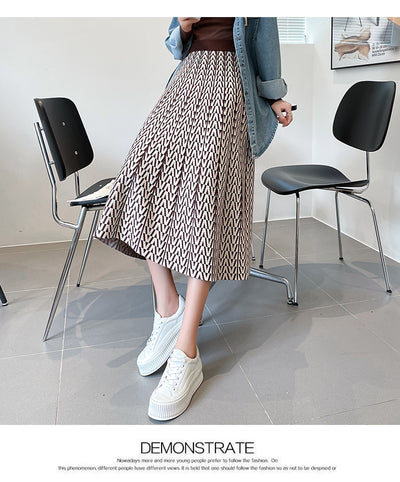 Falda Paraguas Estampada Cintura Alta con Hilo Core-spun - Image 19