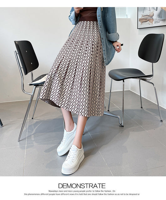 Falda Paraguas Estampada Cintura Alta con Hilo Core-spun - Image 19