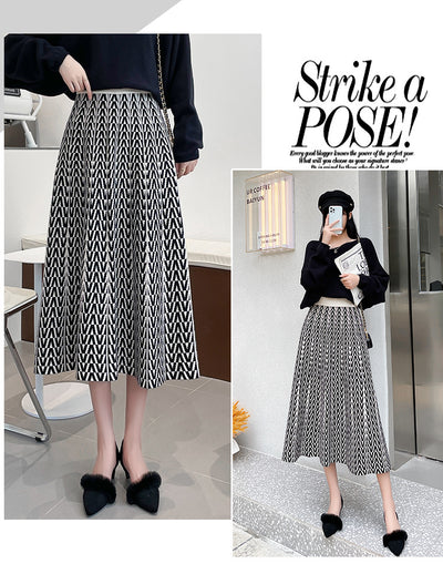 Falda Paraguas Estampada Cintura Alta con Hilo Core-spun - Image 23