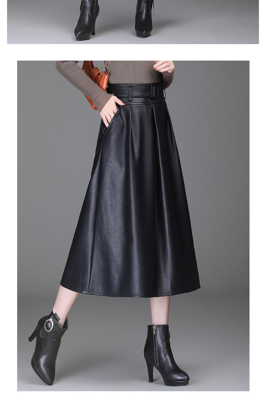 Falda de Cuero PU Cintura Alta Estilo Western - Efecto Adelgazante - Image 7