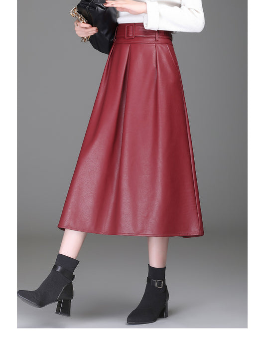 Falda de Cuero PU Cintura Alta Estilo Western - Efecto Adelgazante - Image 10
