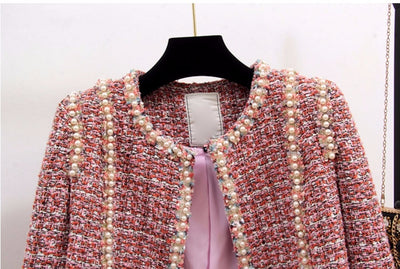 Traje de Vestir para Dama con Detalles de Seda y Tweed - Image 15