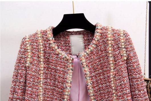 Traje de Vestir para Dama con Detalles de Seda y Tweed - Image 15