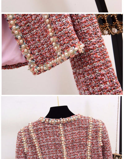 Traje de Vestir para Dama con Detalles de Seda y Tweed - Image 18