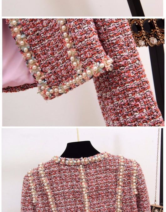 Traje de Vestir para Dama con Detalles de Seda y Tweed - Image 18