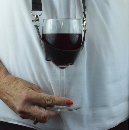 Soporte Ajustable para Copa de Vino - Porta Copas Portátil Negro - Image 2
