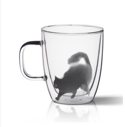 Taza Térmica de Vidrio Soplado con Diseño de Gato - Doble Aislamiento - Image 16