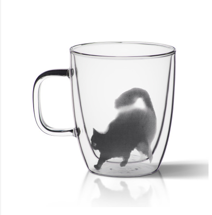 Taza Térmica de Vidrio Soplado con Diseño de Gato - Doble Aislamiento - Image 16