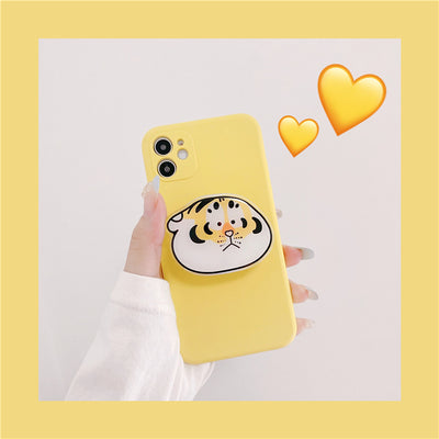 Funda Protectora Tiger Amarilla con Soporte de Silicona para Teléfono - Image 6