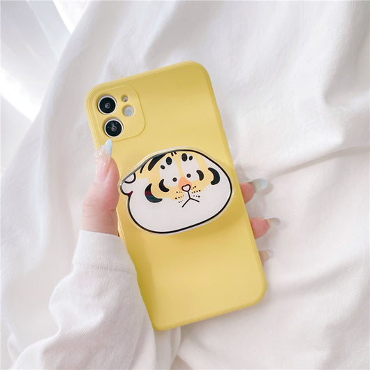 Funda Protectora Tiger Amarilla con Soporte de Silicona para Teléfono - Image 9
