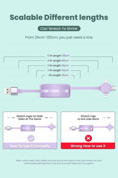Cable de Carga Rápida Triple 5A con Almacenamiento Inteligente - Image 11