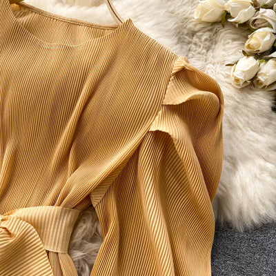 Conjunto Elegante: Blusa de Gasa con Mangas Abullonadas y Pantalón Ancho - Image 29