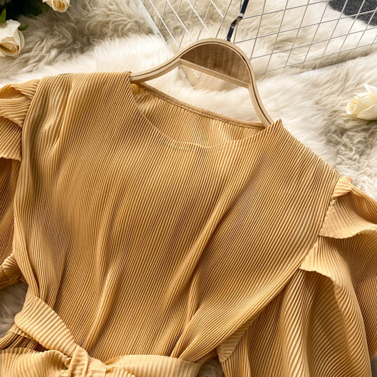 Conjunto Elegante: Blusa de Gasa con Mangas Abullonadas y Pantalón Ancho - Image 30