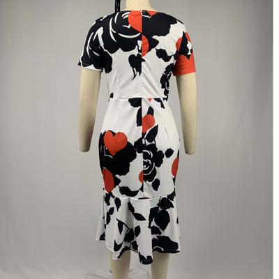 Vestido Corto Estampado con Volantes y Cuello Redondo Ajustado - Image 21