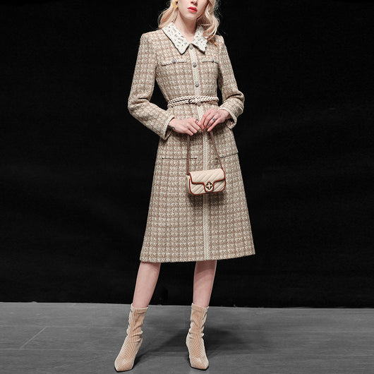 Vestido Interior Elegante de Tweed Francés con Encaje - Image 6